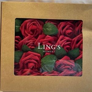 Ling's Moment Artificial Foam Flowers Red Rose Buds with Stems-75 Flowers